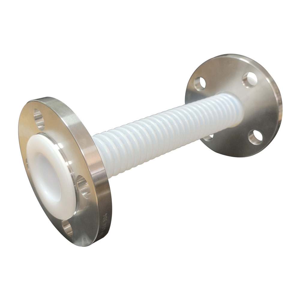 Flexible PTFE Bellow With Flange SS304 JIS 10K Corrosion Resistance PTFE Corrugated Tube