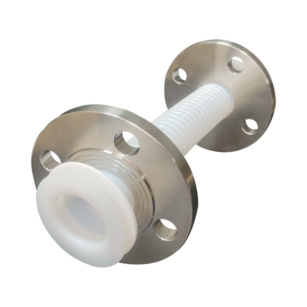 Flexible PTFE Bellow With Flange SS304 JIS 10K Corrosion Resistance PTFE Corrugated Tube