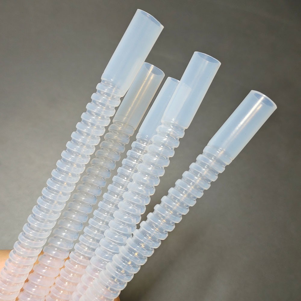 PTFE Corrugated Tube Semi-Clear With Straight Cuff