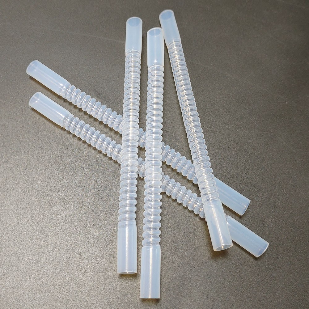 PTFE Corrugated Tube Semi-Clear With Straight Cuff